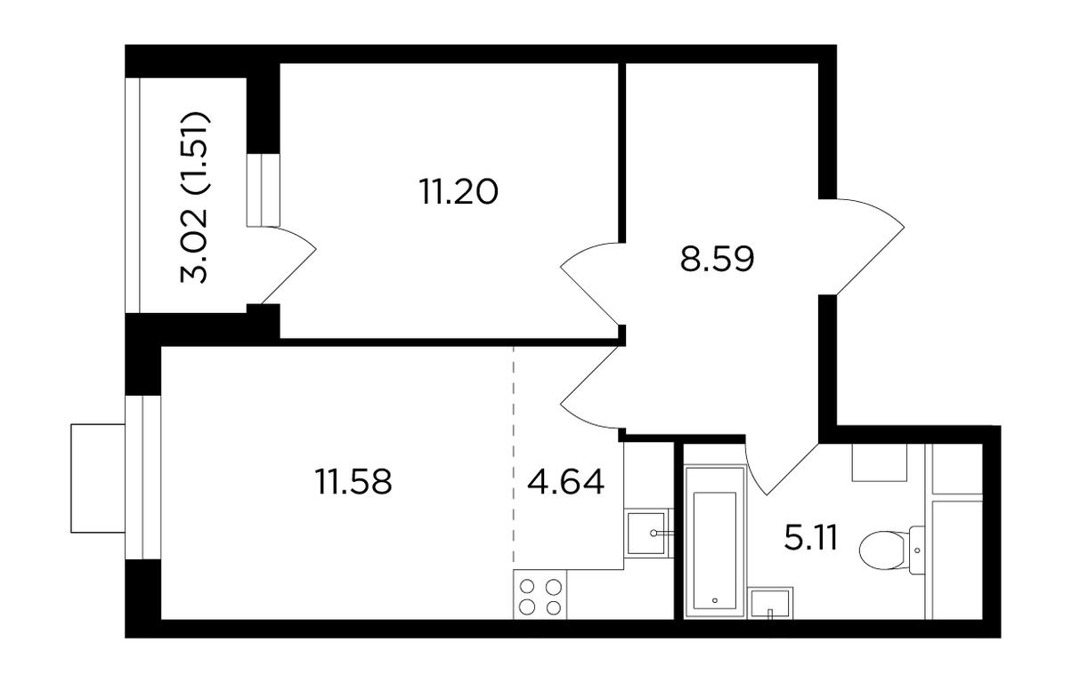 1-BD Apartment Sale, 42.6平方米 at Odingrad. Kvartal "Semeynyi", жилой комплекс Одинград квартал Семейный, Одинцово, Московская область, Россия #1 1-BD Apartment Sale, 42.6平方米 at Odingrad. Kvartal "Semeynyi", жилой комплекс Одинград квартал Семейный, Одинцово, Московская область, Россия #1