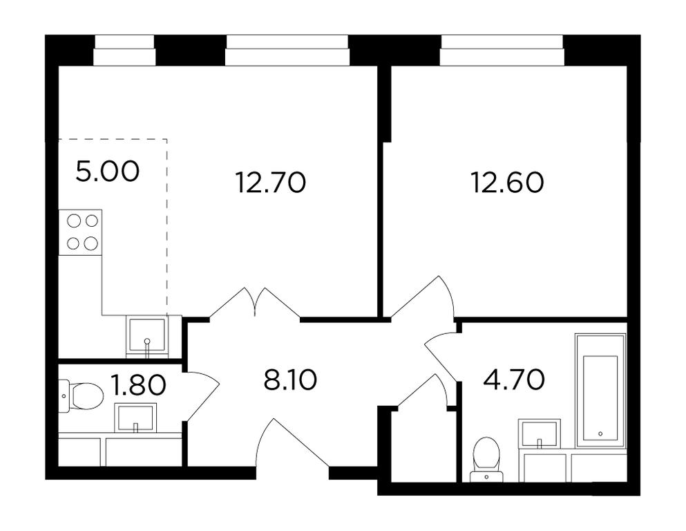 1-BD Apartment Sale, 44.6平方米 at Odingrad. Kvartal "Semeynyi", жилой комплекс Одинград квартал Семейный, Одинцово, Московская область, Россия #1 1-BD Apartment Sale, 44.6平方米 at Odingrad. Kvartal "Semeynyi", жилой комплекс Одинград квартал Семейный, Одинцово, Московская область, Россия #1