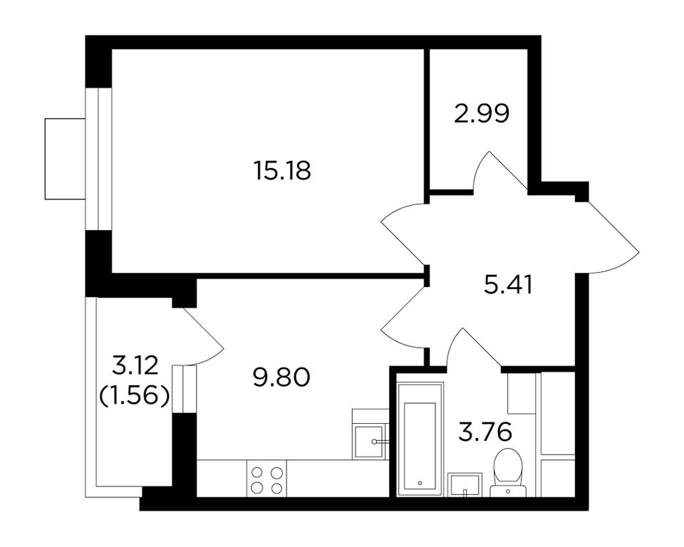 1-BD Apartment Sale, 38.7平方米 at Odingrad. Kvartal "Semeynyi", жилой комплекс Одинград квартал Семейный, Одинцово, Московская область, Россия #1 1-BD Apartment Sale, 38.7平方米 at Odingrad. Kvartal "Semeynyi", жилой комплекс Одинград квартал Семейный, Одинцово, Московская область, Россия #1