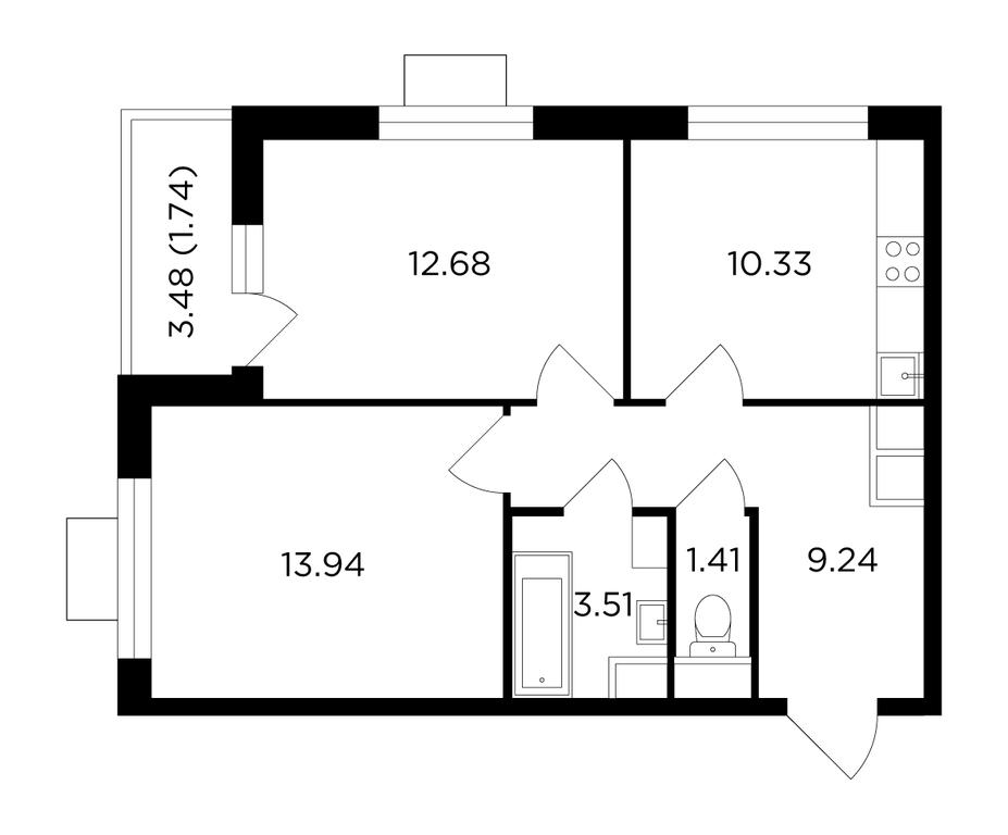 2-BD Apartment Sale, 53平方米 at Odingrad. Kvartal "Semeynyi", жилой комплекс Одинград квартал Семейный, Одинцово, Московская область, Россия #1 2-BD Apartment Sale, 53平方米 at Odingrad. Kvartal "Semeynyi", жилой комплекс Одинград квартал Семейный, Одинцово, Московская область, Россия #1