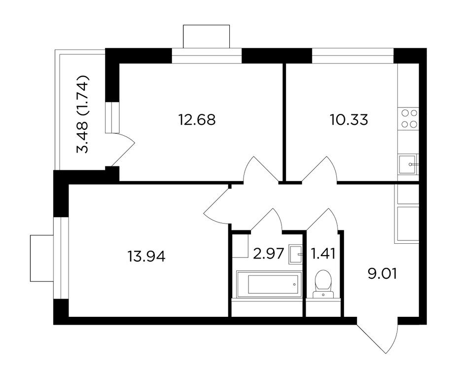2-BD Apartment Sale, 52.2平方米 at Odingrad. Kvartal "Semeynyi", жилой комплекс Одинград квартал Семейный, Одинцово, Московская область, Россия #1 2-BD Apartment Sale, 52.2平方米 at Odingrad. Kvartal "Semeynyi", жилой комплекс Одинград квартал Семейный, Одинцово, Московская область, Россия #1