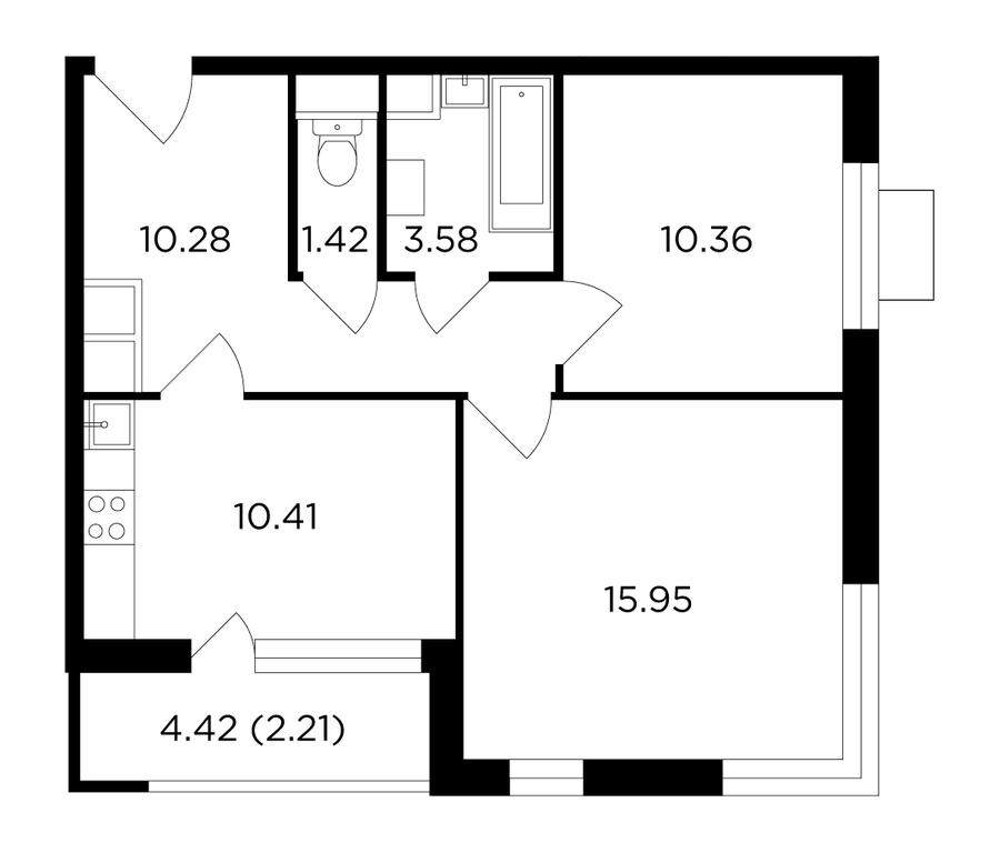 2-BD Apartment Sale, 54.4 sq. m. at Odingrad. Kvartal "Semeynyi", жилой комплекс Одинград квартал Семейный, Одинцово, Московская область, Россия #1 2-BD Apartment Sale, 54.4 sq. m. at Odingrad. Kvartal "Semeynyi", жилой комплекс Одинград квартал Семейный, Одинцово, Московская область, Россия #1