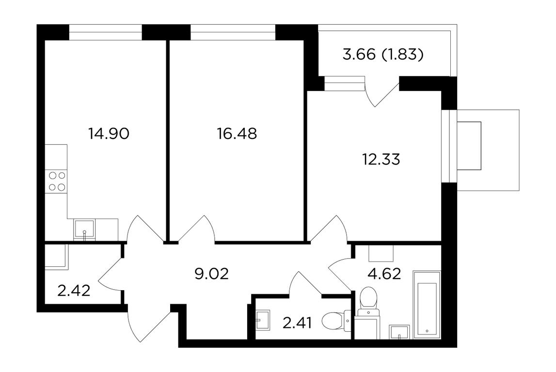2-BD Apartment Sale, 64 sq. m. at Odingrad. Kvartal "Semeynyi", жилой комплекс Одинград квартал Семейный, Одинцово, Московская область, Россия #1 2-BD Apartment Sale, 64 sq. m. at Odingrad. Kvartal "Semeynyi", жилой комплекс Одинград квартал Семейный, Одинцово, Московская область, Россия #1