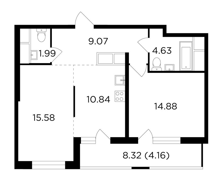 2-BD Apartment Sale, 61.1平方米 at Odingrad. Kvartal "Semeynyi", жилой комплекс Одинград квартал Семейный, Одинцово, Московская область, Россия #1 2-BD Apartment Sale, 61.1平方米 at Odingrad. Kvartal "Semeynyi", жилой комплекс Одинград квартал Семейный, Одинцово, Московская область, Россия #1