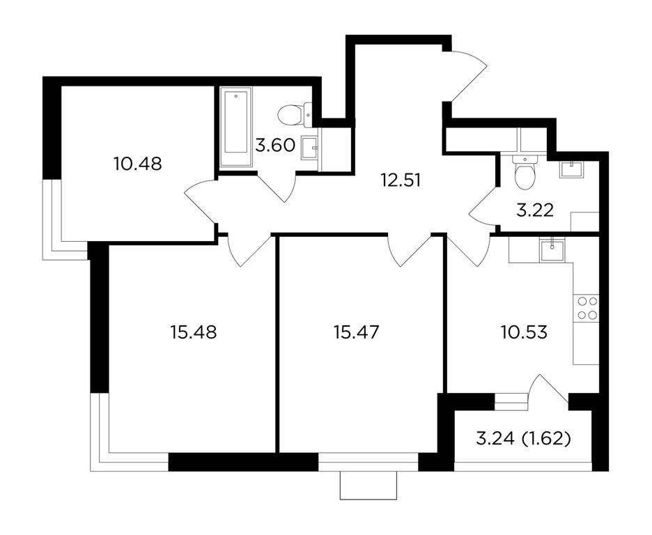 3-BD Apartment Sale, 72.8 sq. m. at Odingrad. Kvartal "Semeynyi", жилой комплекс Одинград квартал Семейный, Одинцово, Московская область, Россия #1 3-BD Apartment Sale, 72.8 sq. m. at Odingrad. Kvartal "Semeynyi", жилой комплекс Одинград квартал Семейный, Одинцово, Московская область, Россия #1