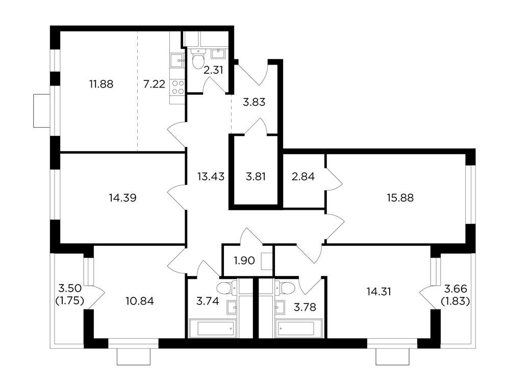 4-BD Apartment Sale, 114 sq. m. at Odingrad. Kvartal "Semeynyi", жилой комплекс Одинград квартал Семейный, Одинцово, Московская область, Россия #1 4-BD Apartment Sale, 114 sq. m. at Odingrad. Kvartal "Semeynyi", жилой комплекс Одинград квартал Семейный, Одинцово, Московская область, Россия #1