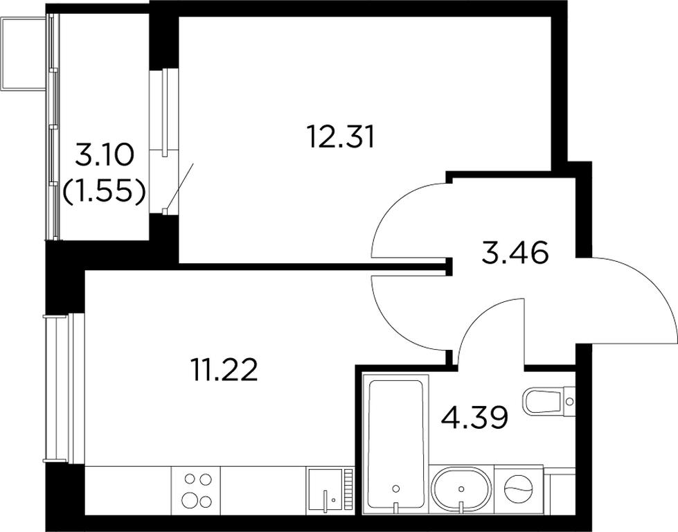 1-BD Apartment Sale, 32.7 sq. m. at Novoe Pushkino, mikrorayon Novoye Pushkino, Pushkino, Moscow Region, Russia #1 1-BD Apartment Sale, 32.7 sq. m. at Novoe Pushkino, mikrorayon Novoye Pushkino, Pushkino, Moscow Region, Russia #1