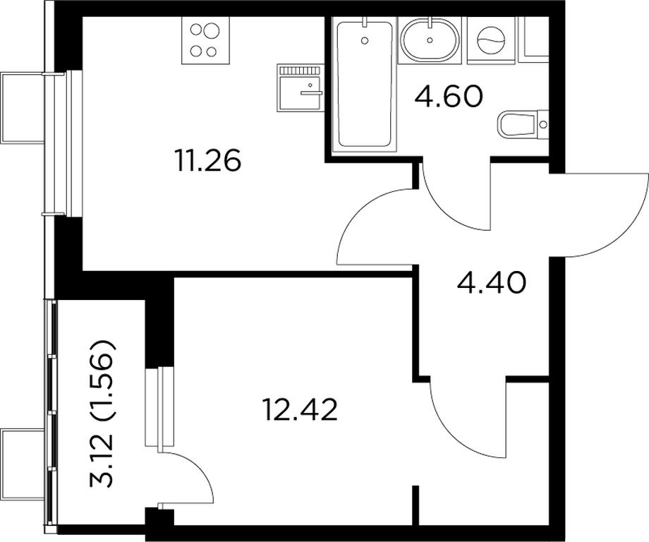 1-BD Apartment Sale, 33.6 sq. m. at Novoe Pushkino, mikrorayon Novoye Pushkino, Pushkino, Moscow Region, Russia #1 1-BD Apartment Sale, 33.6 sq. m. at Novoe Pushkino, mikrorayon Novoye Pushkino, Pushkino, Moscow Region, Russia #1