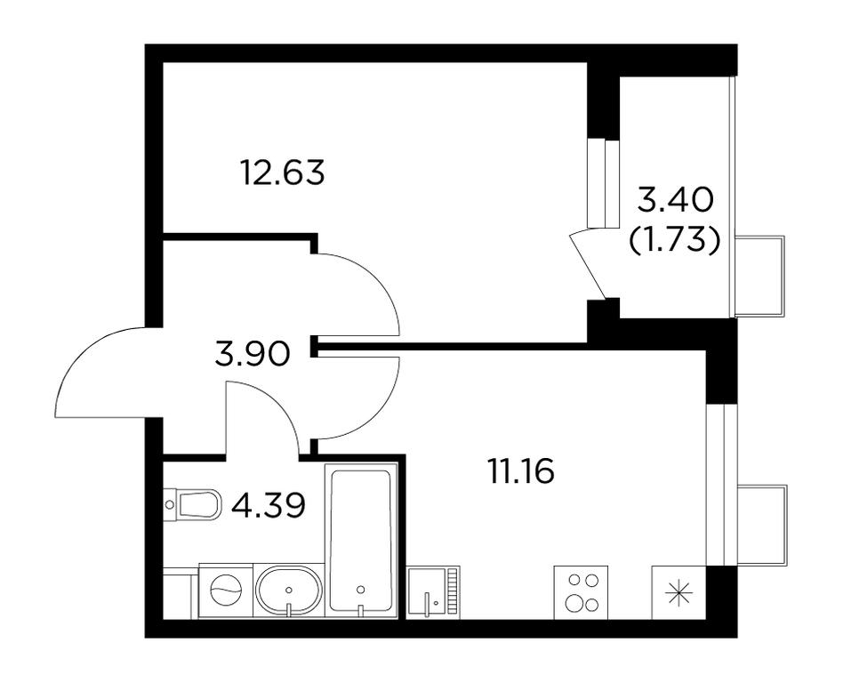 1-BD Apartment Sale, 33.78平方米 at Novoe Pushkino, mikrorayon Novoye Pushkino, Pushkino, Moscow Region, Russia #1 1-BD Apartment Sale, 33.78平方米 at Novoe Pushkino, mikrorayon Novoye Pushkino, Pushkino, Moscow Region, Russia #1