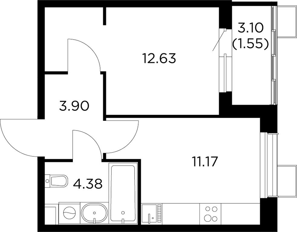 1-BD Apartment Sale, 33.5平方米 at Novoe Pushkino, mikrorayon Novoye Pushkino, Pushkino, Moscow Region, Russia #1 1-BD Apartment Sale, 33.5平方米 at Novoe Pushkino, mikrorayon Novoye Pushkino, Pushkino, Moscow Region, Russia #1