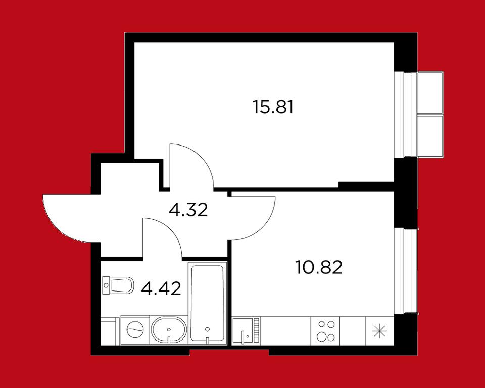 1-BD Apartment Sale, 35.37 sq. m. at Novoe Pushkino, mikrorayon Novoye Pushkino, Pushkino, Moscow Region, Russia #1