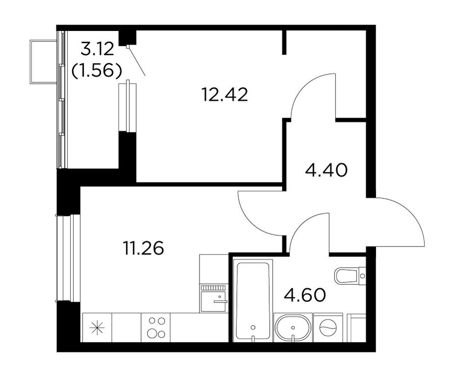 1-BD Apartment Sale, 34.24平方米 at Novoe Pushkino, mikrorayon Novoye Pushkino, Pushkino, Moscow Region, Russia #1 1-BD Apartment Sale, 34.24平方米 at Novoe Pushkino, mikrorayon Novoye Pushkino, Pushkino, Moscow Region, Russia #1