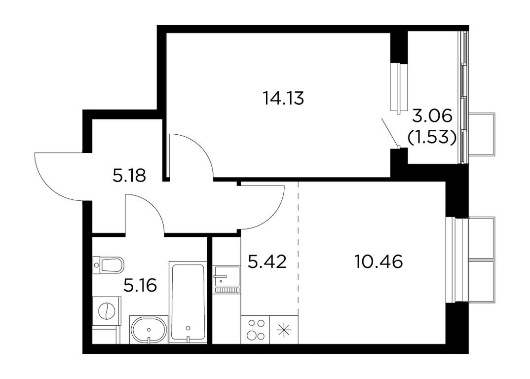 1-BD Apartment Sale, 41.88 sq. m. at Novoe Pushkino, mikrorayon Novoye Pushkino, Pushkino, Moscow Region, Russia #1 1-BD Apartment Sale, 41.88 sq. m. at Novoe Pushkino, mikrorayon Novoye Pushkino, Pushkino, Moscow Region, Russia #1