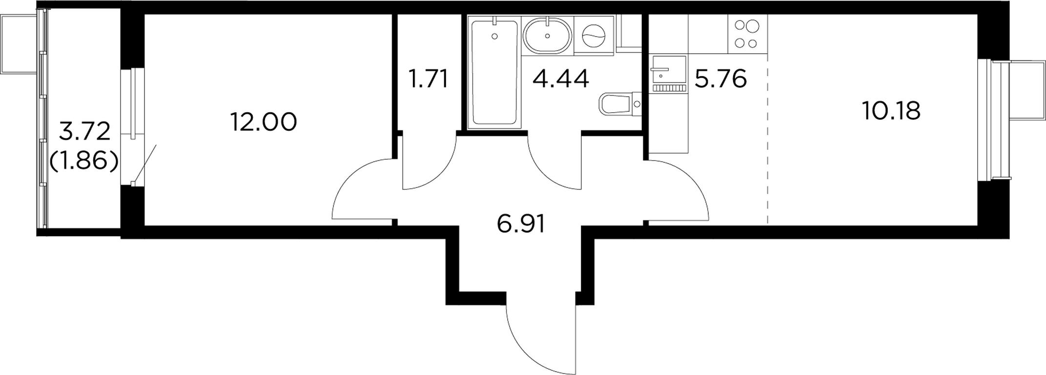 1-BD Apartment Sale, 42.5 sq. m. at Novoe Pushkino, mikrorayon Novoye Pushkino, Pushkino, Moscow Region, Russia #1