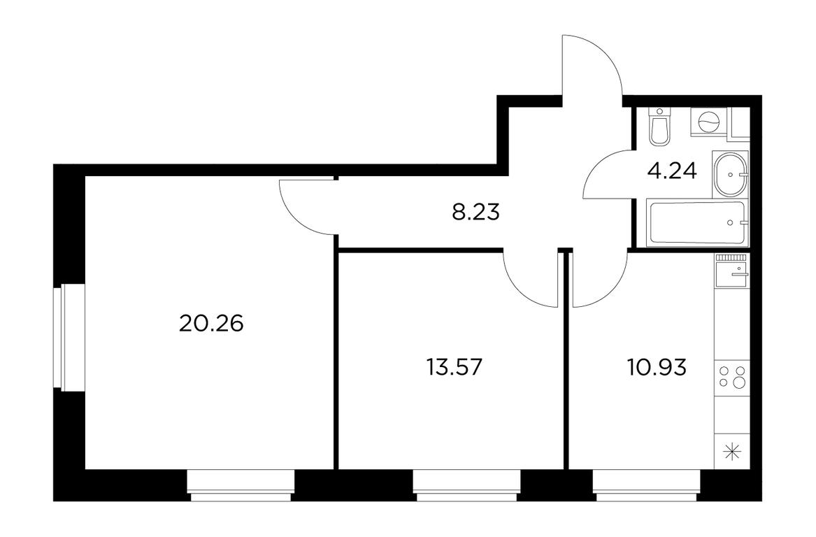 2-BD Apartment Sale, 57.23 sq. m. at Novoe Pushkino, mikrorayon Novoye Pushkino, Pushkino, Moscow Region, Russia #1 2-BD Apartment Sale, 57.23 sq. m. at Novoe Pushkino, mikrorayon Novoye Pushkino, Pushkino, Moscow Region, Russia #1
