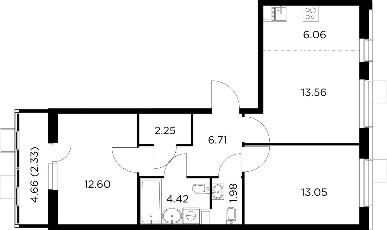 2-BD Apartment Sale, 63.1平方米 at Novoe Pushkino, mikrorayon Novoye Pushkino, Pushkino, Moscow Region, Russia #1 2-BD Apartment Sale, 63.1平方米 at Novoe Pushkino, mikrorayon Novoye Pushkino, Pushkino, Moscow Region, Russia #1