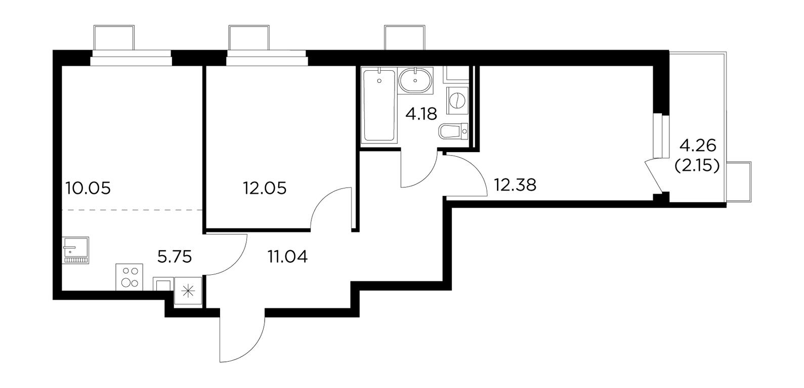 2-BD Apartment Sale, 57.58平方米 at Novoe Pushkino, mikrorayon Novoye Pushkino, Pushkino, Moscow Region, Russia #1 2-BD Apartment Sale, 57.58平方米 at Novoe Pushkino, mikrorayon Novoye Pushkino, Pushkino, Moscow Region, Russia #1
