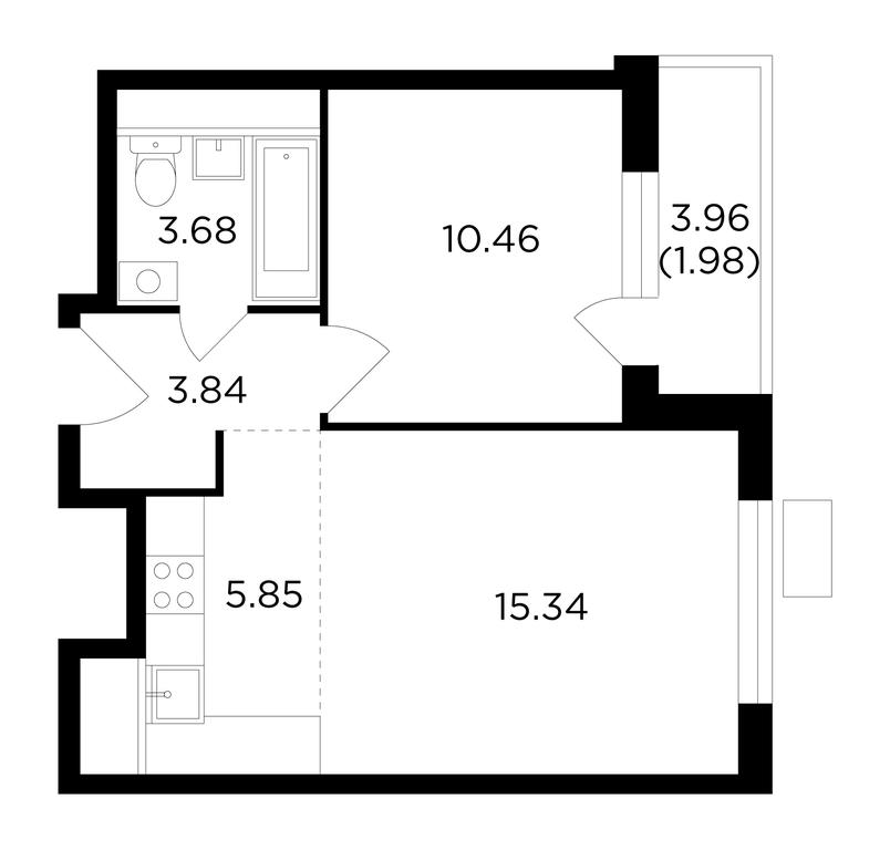 1-BD Apartment Sale, 41 sq. m. at Vesna, zhiloy kompleks Vesna, Aprelevka, Naro-Fominskiy City District, Moscow Region, Russia #1 1-BD Apartment Sale, 41 sq. m. at Vesna, zhiloy kompleks Vesna, Aprelevka, Naro-Fominskiy City District, Moscow Region, Russia #1