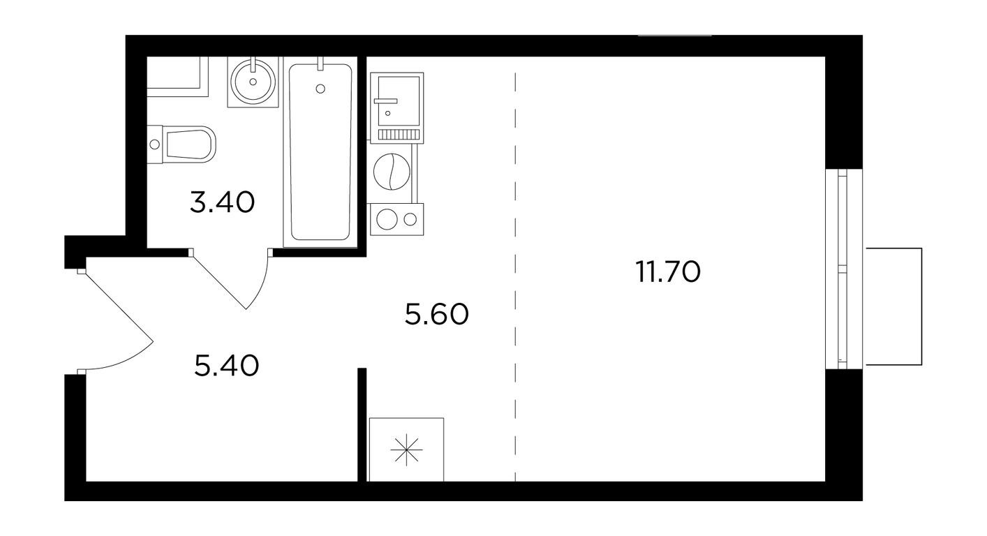 Apartment Sale, 26.2 sq. m. at Milovidnoe, zhiloy kompleks Milovidnoye, Settlement of Razvilka, Leninskiy City District, Moscow Region, Russia #1