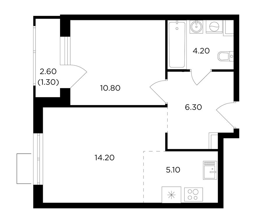1-BD Apartment Sale, 42平方米 at Milovidnoe, zhiloy kompleks Milovidnoye, Settlement of Razvilka, Leninskiy City District, Moscow Region, Russia #1 1-BD Apartment Sale, 42平方米 at Milovidnoe, zhiloy kompleks Milovidnoye, Settlement of Razvilka, Leninskiy City District, Moscow Region, Russia #1