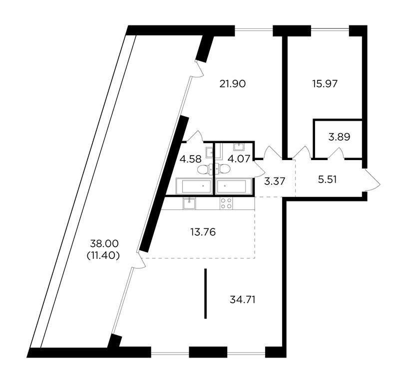 2-BD Apartment Sale, 116.4 sq. m. at Foriver, Simonovskaya Embankment, 3к1, Moscow, Russia #1 2-BD Apartment Sale, 116.4 sq. m. at Foriver, Simonovskaya Embankment, 3к1, Moscow, Russia #1