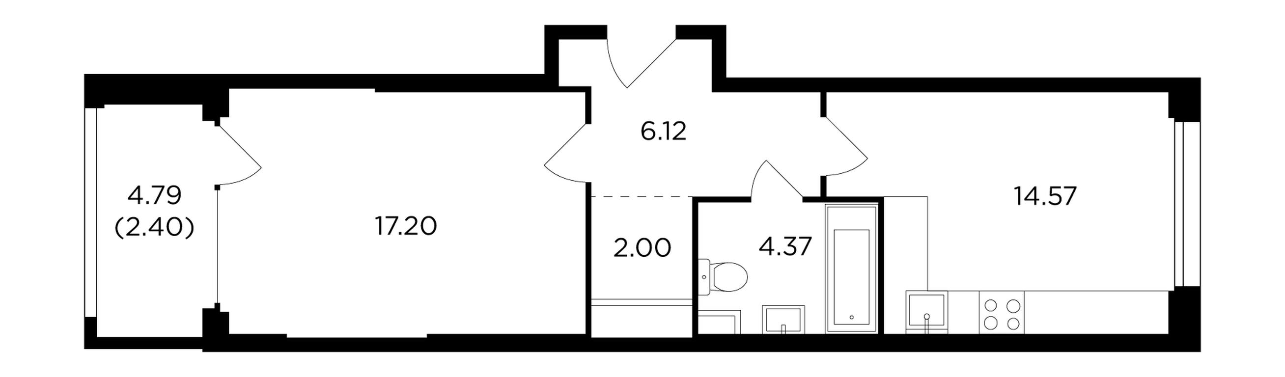 1-BD Apartment Sale, 46.3平方米 at RiverSky, Vostochnaya Street, 4Ак1, Moscow, Russia #1 1-BD Apartment Sale, 46.3平方米 at RiverSky, Vostochnaya Street, 4Ак1, Moscow, Russia #1