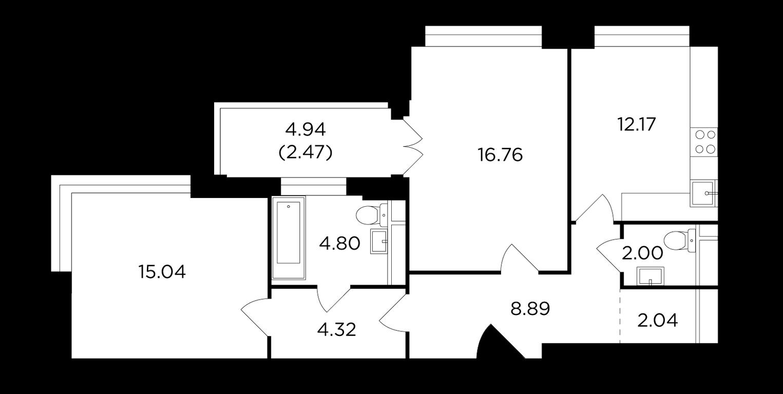 2-BD Apartment Sale, 69.7 sq. m. at RiverSky, Vostochnaya Street, 4Ак1, Moscow, Russia #1 2-BD Apartment Sale, 69.7 sq. m. at RiverSky, Vostochnaya Street, 4Ак1, Moscow, Russia #1