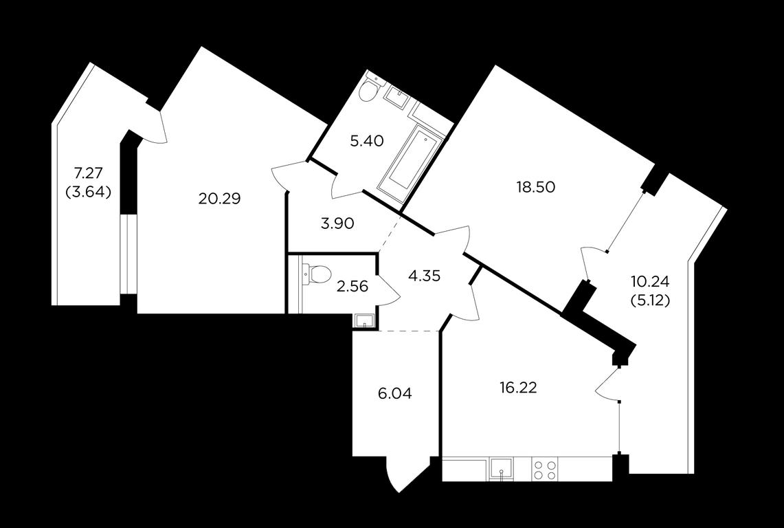 2-BD Apartment Sale, 88.1平方米 at RiverSky, Vostochnaya Street, 4Ак1, Moscow, Russia #1 2-BD Apartment Sale, 88.1平方米 at RiverSky, Vostochnaya Street, 4Ак1, Moscow, Russia #1