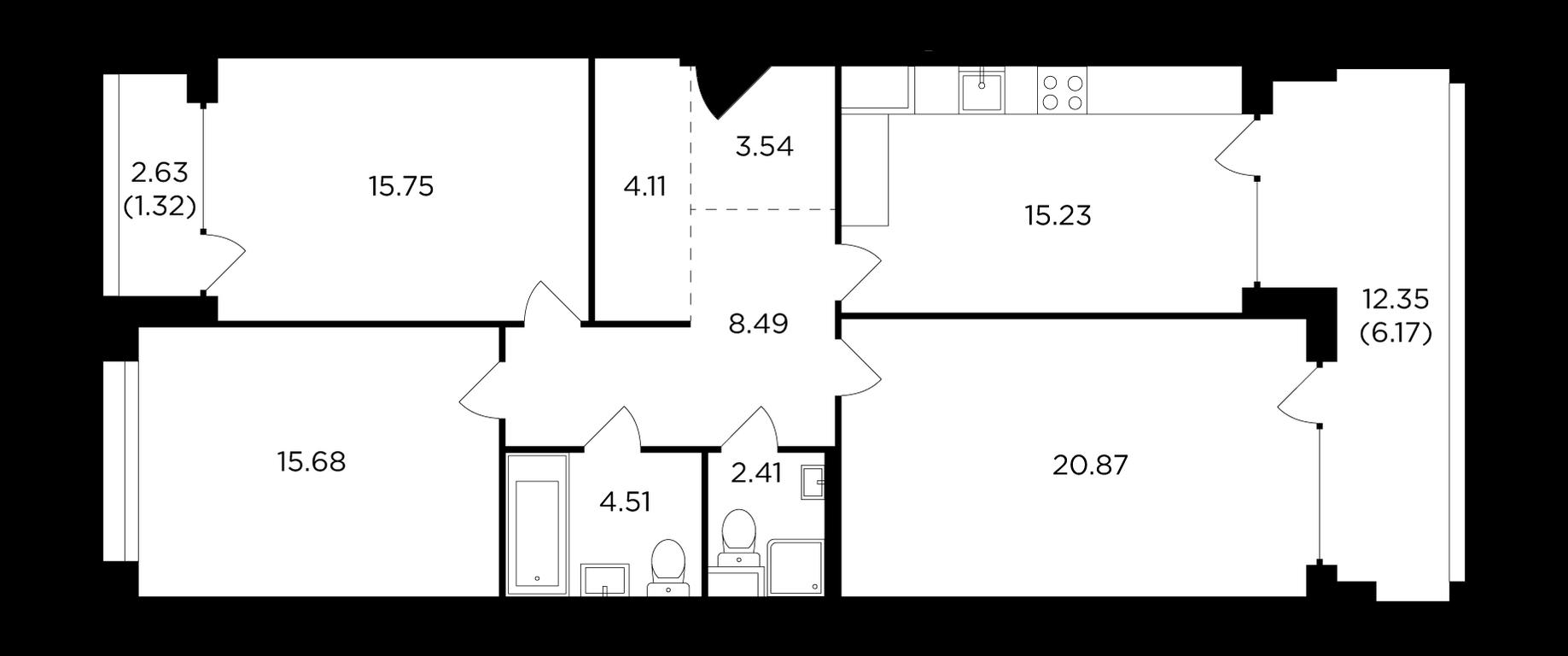 3-BD Apartment Sale, 98.3平方米 at RiverSky, Vostochnaya Street, 4Ак1, Moscow, Russia #1 3-BD Apartment Sale, 98.3平方米 at RiverSky, Vostochnaya Street, 4Ак1, Moscow, Russia #1