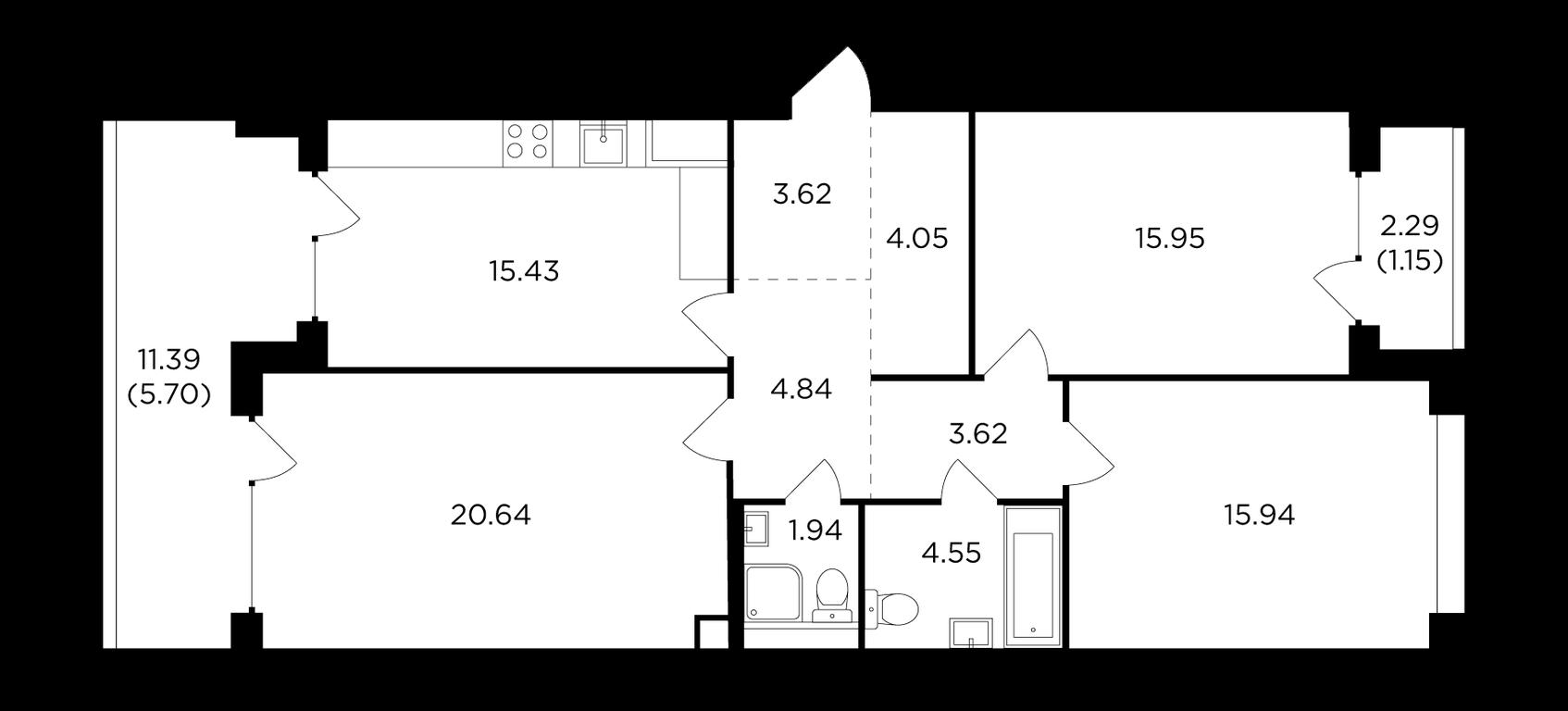 3-BD Apartment Sale, 98.3平方米 at RiverSky, Vostochnaya Street, 4Ак1, Moscow, Russia #1 3-BD Apartment Sale, 98.3平方米 at RiverSky, Vostochnaya Street, 4Ак1, Moscow, Russia #1