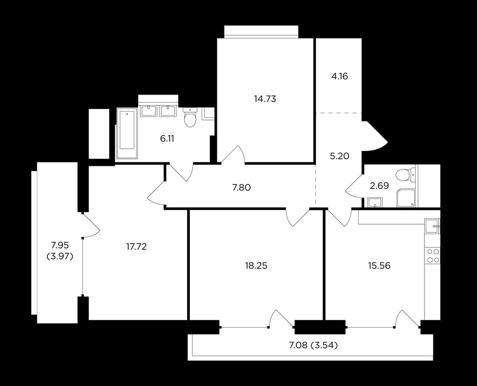 3-BD Apartment Sale, 99.2平方米 at RiverSky, Vostochnaya Street, 4Ак1, Moscow, Russia #1 3-BD Apartment Sale, 99.2平方米 at RiverSky, Vostochnaya Street, 4Ак1, Moscow, Russia #1