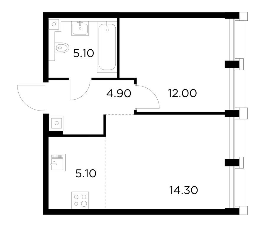 1-BD Apartment Sale, 41.4 sq. m. at Injoy, Admirala Makarova Street, 2с1, Moscow, Russia #1 1-BD Apartment Sale, 41.4 sq. m. at Injoy, Admirala Makarova Street, 2с1, Moscow, Russia #1