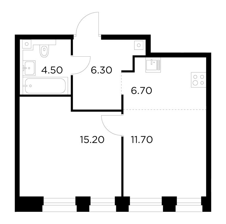 1-BD Apartment Sale, 44.4 sq. m. at Injoy, Admirala Makarova Street, 2с1, Moscow, Russia #1 1-BD Apartment Sale, 44.4 sq. m. at Injoy, Admirala Makarova Street, 2с1, Moscow, Russia #1
