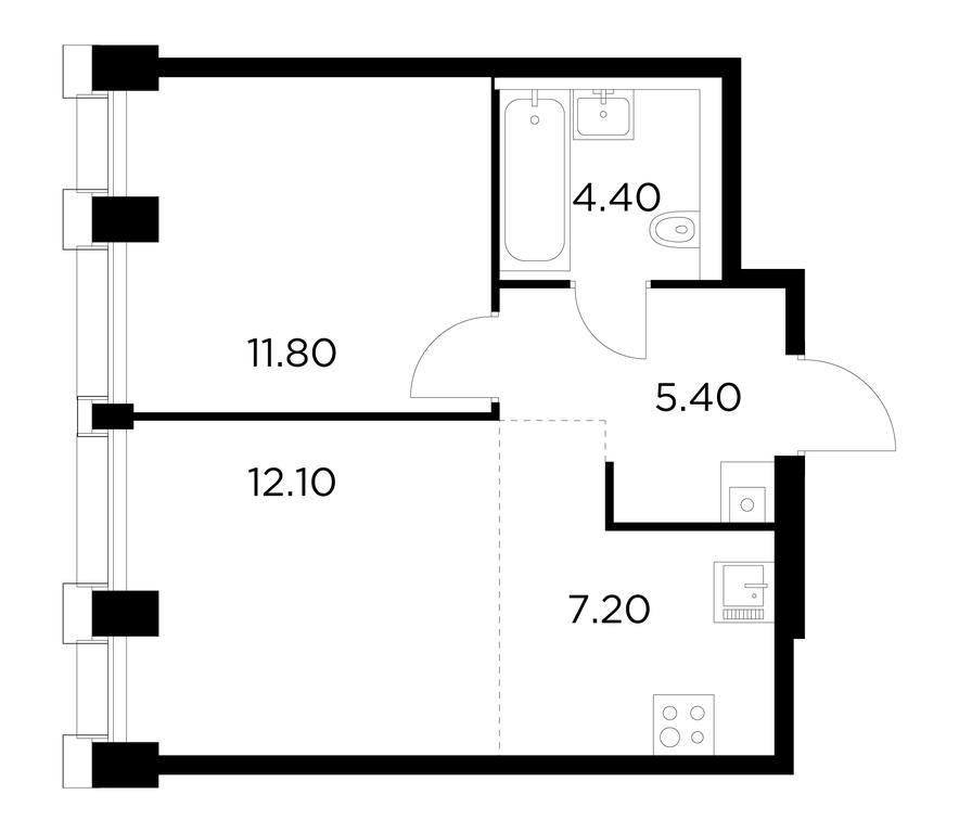 1-BD Apartment Sale, 40.9 sq. m. at Injoy, Admirala Makarova Street, 2с1, Moscow, Russia #1 1-BD Apartment Sale, 40.9 sq. m. at Injoy, Admirala Makarova Street, 2с1, Moscow, Russia #1