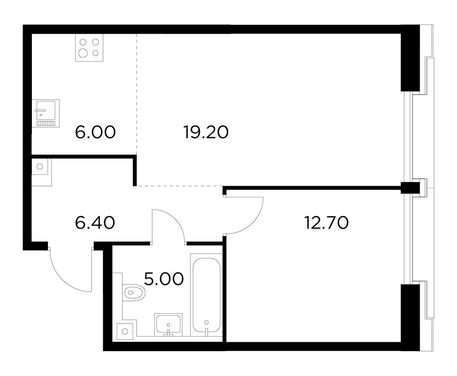 1-BD Apartment Sale, 49.3 sq. m. at Injoy, Admirala Makarova Street, 2с1, Moscow, Russia #1