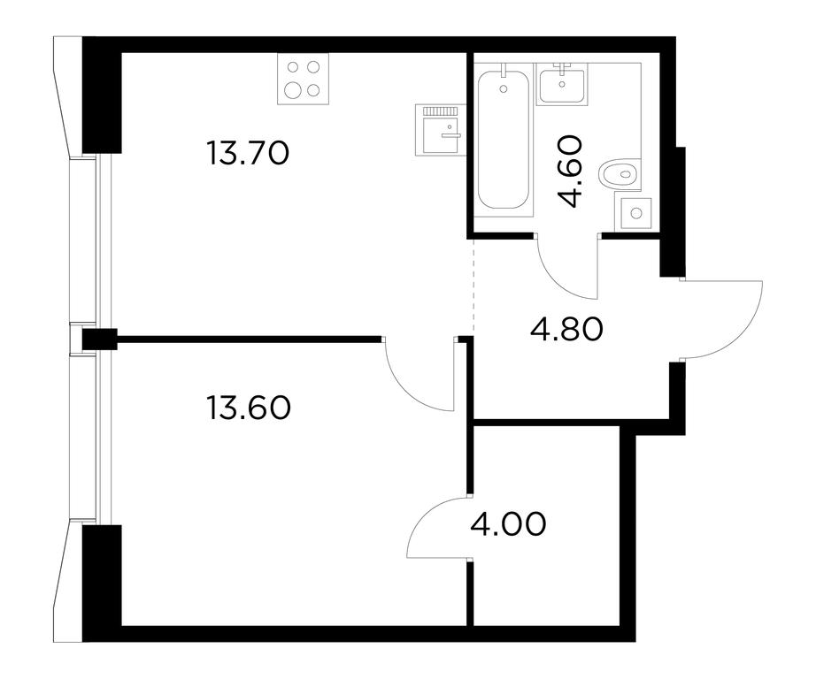 1-BD Apartment Sale, 40.7 sq. m. at Injoy, Admirala Makarova Street, 2с1, Moscow, Russia #1 1-BD Apartment Sale, 40.7 sq. m. at Injoy, Admirala Makarova Street, 2с1, Moscow, Russia #1