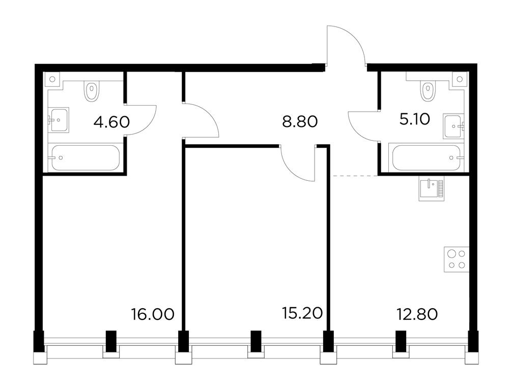 2-BD Apartment Sale, 62.5 sq. m. at Injoy, Admirala Makarova Street, 2с1, Moscow, Russia #1 2-BD Apartment Sale, 62.5 sq. m. at Injoy, Admirala Makarova Street, 2с1, Moscow, Russia #1