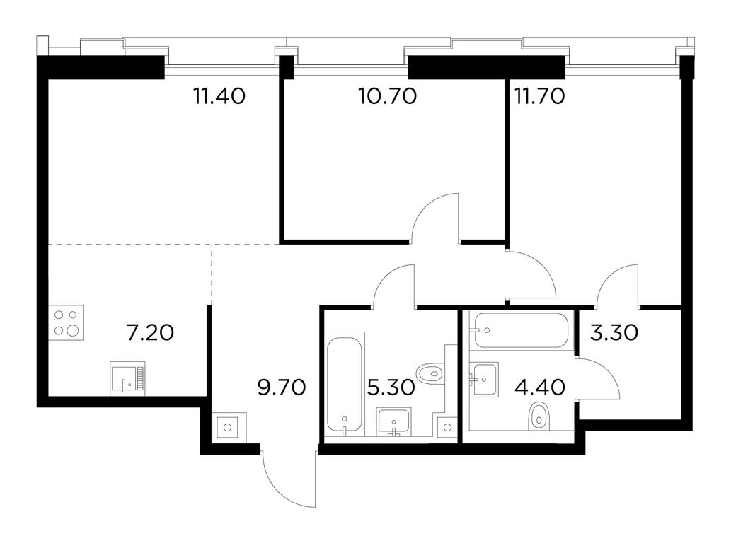 2-BD Apartment Sale, 63.7 sq. m. at Injoy, Admirala Makarova Street, 2с1, Moscow, Russia #1 2-BD Apartment Sale, 63.7 sq. m. at Injoy, Admirala Makarova Street, 2с1, Moscow, Russia #1