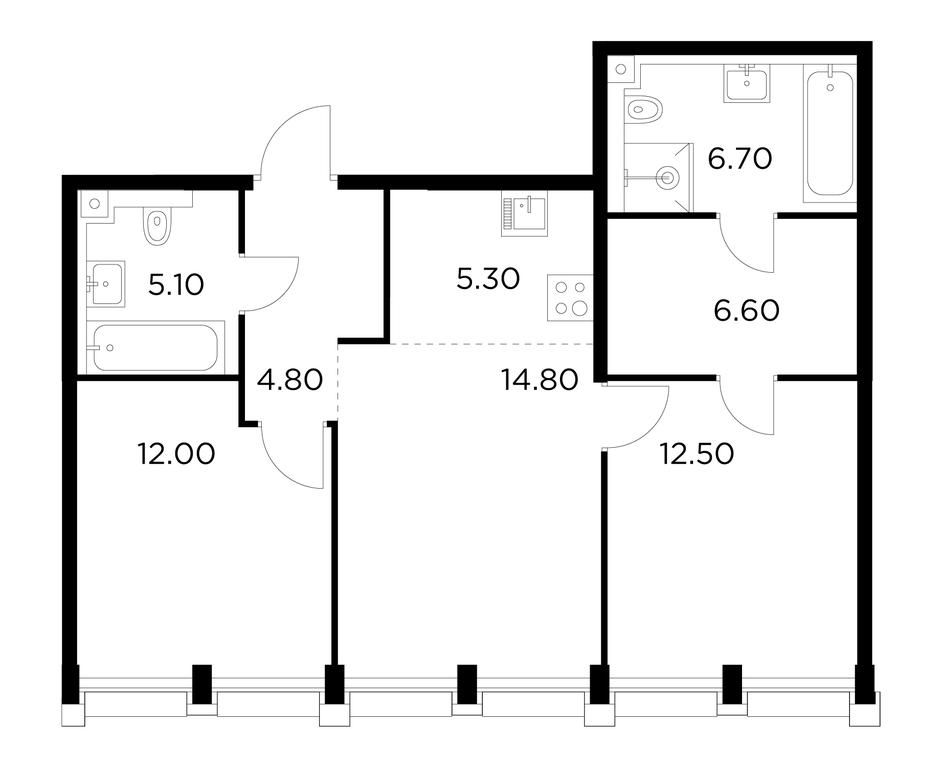 2-BD Apartment Sale, 67.8 sq. m. at Injoy, Admirala Makarova Street, 2с1, Moscow, Russia #1 2-BD Apartment Sale, 67.8 sq. m. at Injoy, Admirala Makarova Street, 2с1, Moscow, Russia #1