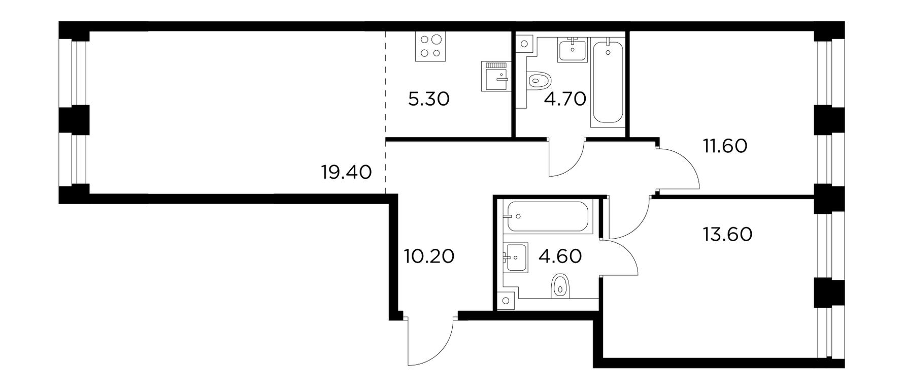 2-BD Apartment Sale, 69.4 sq. m. at Injoy, Admirala Makarova Street, 2с1, Moscow, Russia #1 2-BD Apartment Sale, 69.4 sq. m. at Injoy, Admirala Makarova Street, 2с1, Moscow, Russia #1