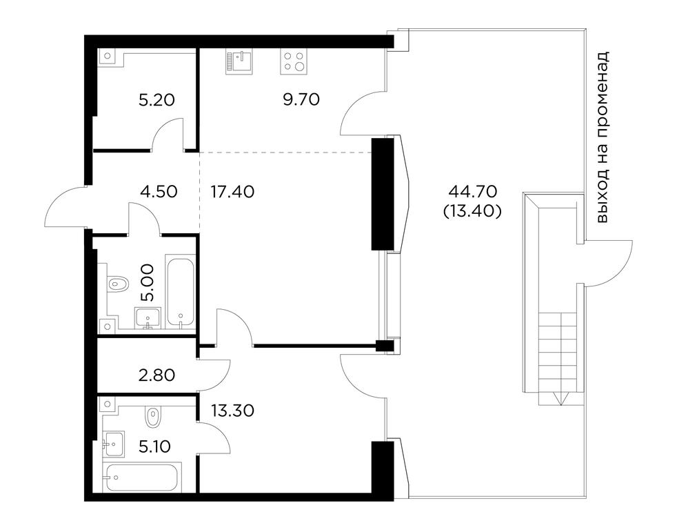 1-BD Apartment Sale, 76.4平方米 at Injoy, Admirala Makarova Street, 2с1, Moscow, Russia #1 1-BD Apartment Sale, 76.4平方米 at Injoy, Admirala Makarova Street, 2с1, Moscow, Russia #1