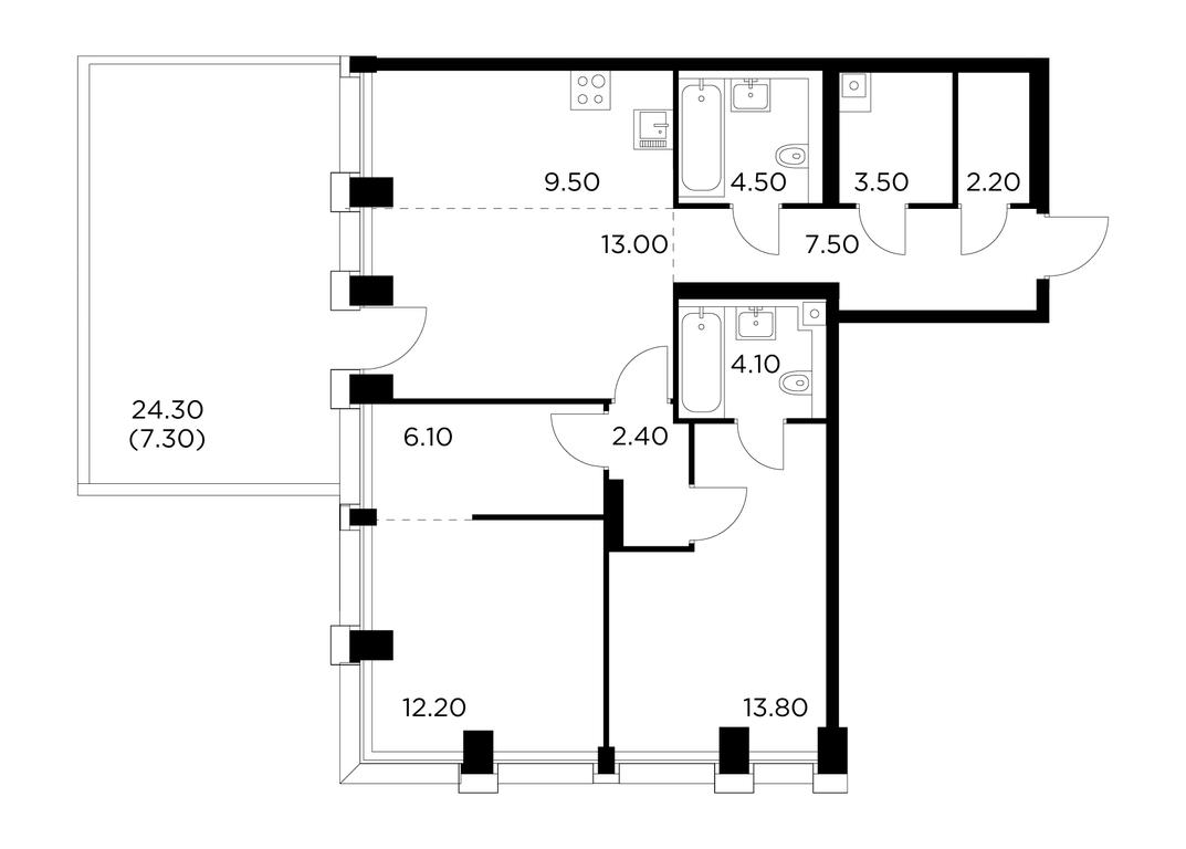 2-BD Apartment Sale, 86.1平方米 at Injoy, Admirala Makarova Street, 2с1, Moscow, Russia #1 2-BD Apartment Sale, 86.1平方米 at Injoy, Admirala Makarova Street, 2с1, Moscow, Russia #1