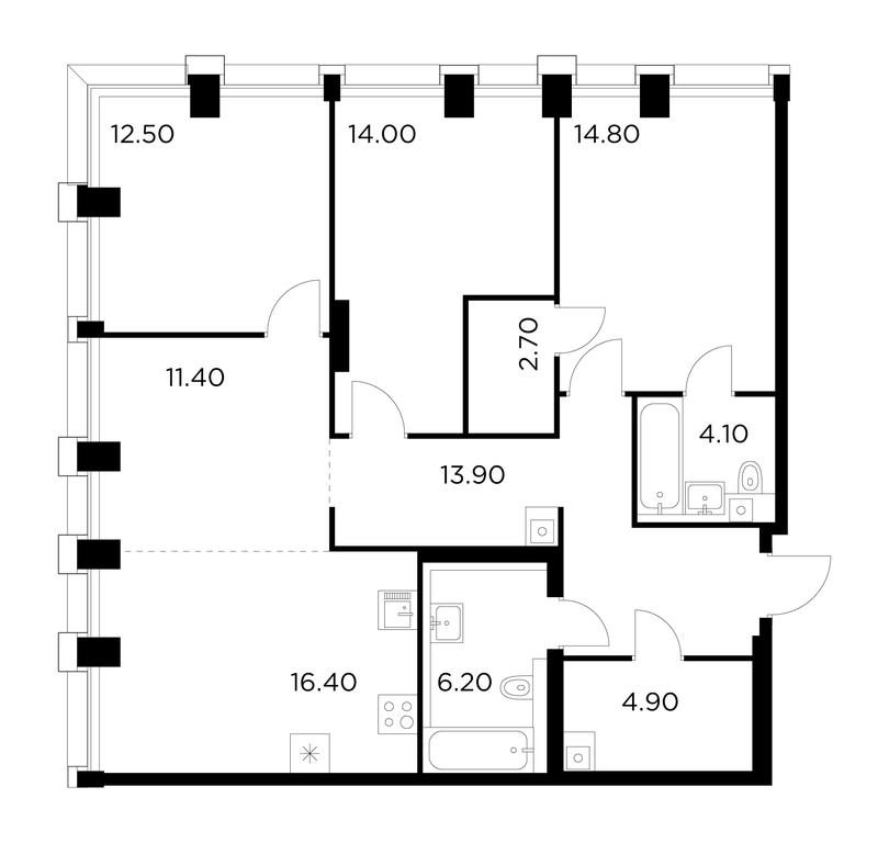 3-BD Apartment Sale, 100.9 sq. m. at Injoy, Admirala Makarova Street, 2с1, Moscow, Russia #1