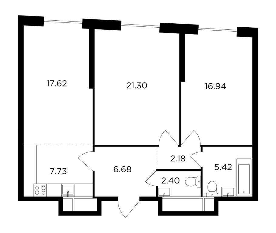 2-BD Apartment Sale, 79.2 sq. m. at KutuzovGRAD II, Petra Alekseyeva Street, 12с1, Moscow, Russia #1 2-BD Apartment Sale, 79.2 sq. m. at KutuzovGRAD II, Petra Alekseyeva Street, 12с1, Moscow, Russia #1