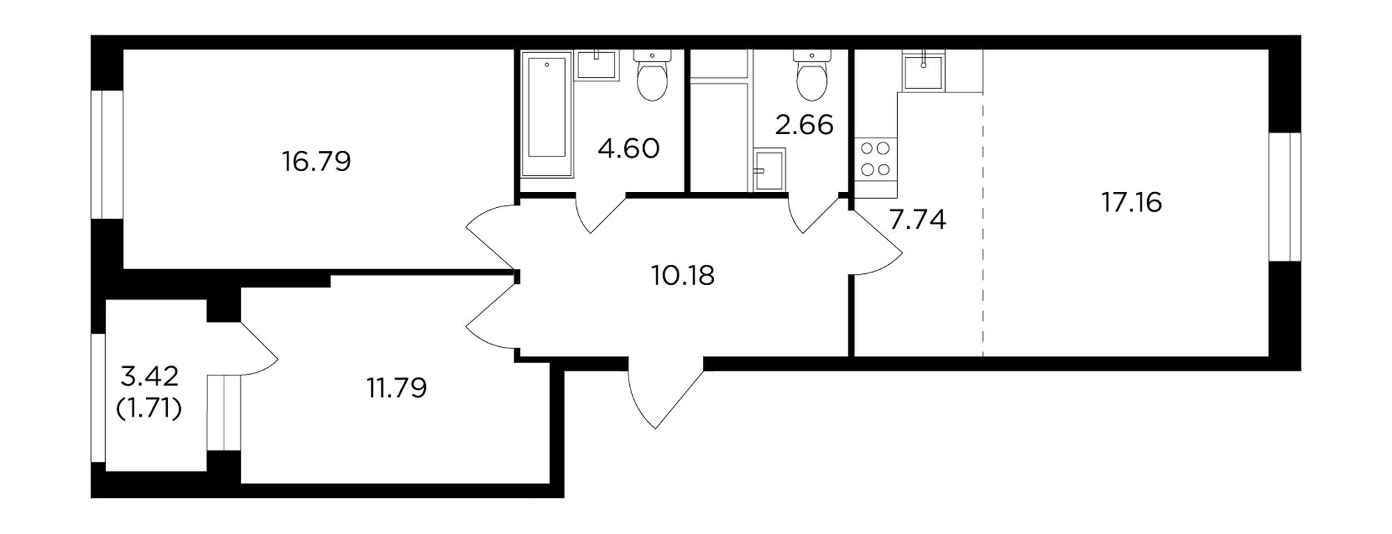2-BD Apartment Sale, 72.5 sq. m. at KutuzovGRAD II, Petra Alekseyeva Street, 12с1, Moscow, Russia #1 2-BD Apartment Sale, 72.5 sq. m. at KutuzovGRAD II, Petra Alekseyeva Street, 12с1, Moscow, Russia #1