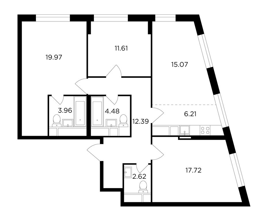 3-BD Apartment Sale, 94.1 sq. m. at KutuzovGRAD II, Petra Alekseyeva Street, 12с1, Moscow, Russia #1 3-BD Apartment Sale, 94.1 sq. m. at KutuzovGRAD II, Petra Alekseyeva Street, 12с1, Moscow, Russia #1