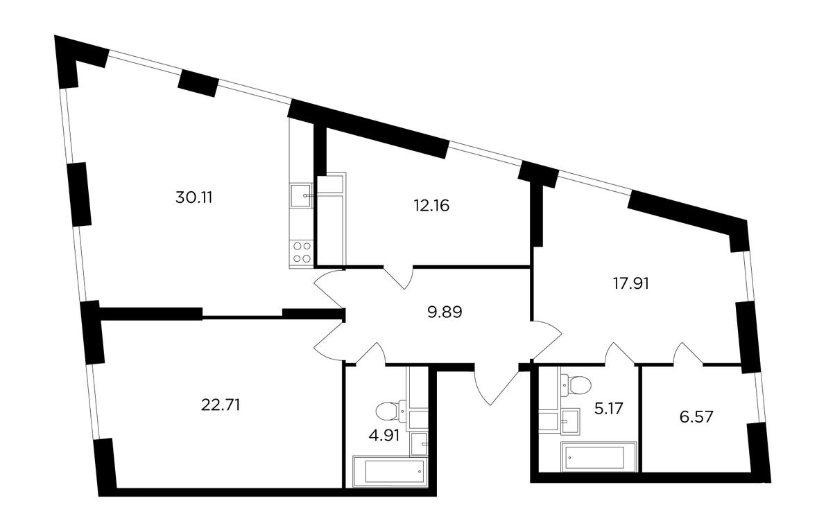 3-BD Apartment Sale, 105.7 sq. m. at KutuzovGRAD II, Petra Alekseyeva Street, 12с1, Moscow, Russia #1