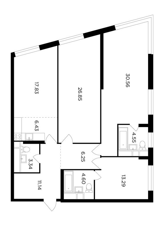 3-BD Apartment Sale, 125 sq. m. at KutuzovGRAD II, Petra Alekseyeva Street, 12с1, Moscow, Russia #1