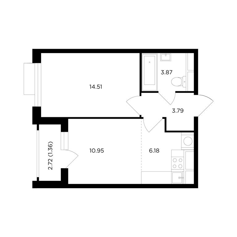 1-BD Apartment Sale, 40.7 sq. m. at TopHills, Elektrolitny Drive, 7Ас3, Moscow, Russia #1 1-BD Apartment Sale, 40.7 sq. m. at TopHills, Elektrolitny Drive, 7Ас3, Moscow, Russia #1