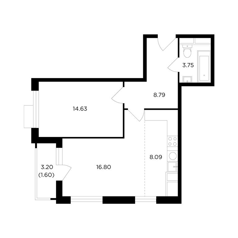 1-BD Apartment Sale, 53.8 sq. m. at TopHills, Elektrolitny Drive, 7Ас3, Moscow, Russia #1 1-BD Apartment Sale, 53.8 sq. m. at TopHills, Elektrolitny Drive, 7Ас3, Moscow, Russia #1